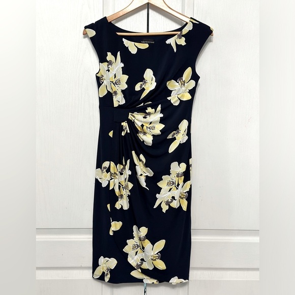 Connected Apparel Women's Faux Wrap Floral Print Mini Dress Size 4 Petite‎ - Picture 1 of 5